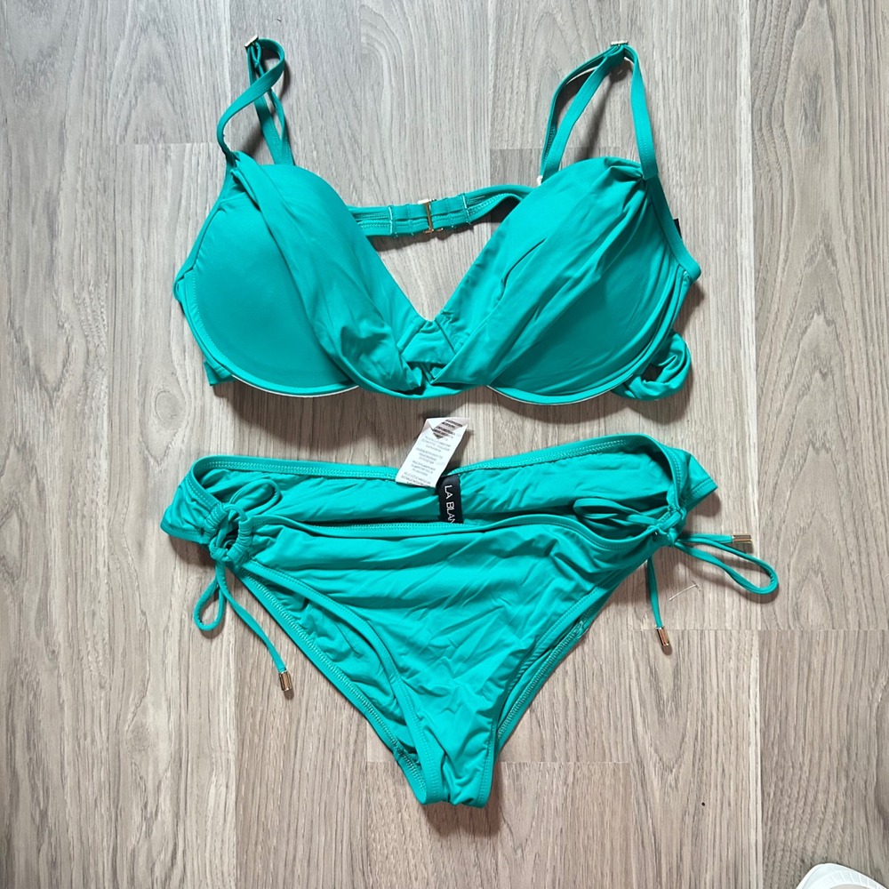 Coastal Chic La Blanca Bikini Set Size 14 Tropical Teal Underwire Swimsuit